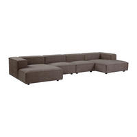MODULIERBARES Sofa - 5 Personen - stoff - taupe Ruzolo - Taupe, Textil (420/67/169cm) - Vente-Unique