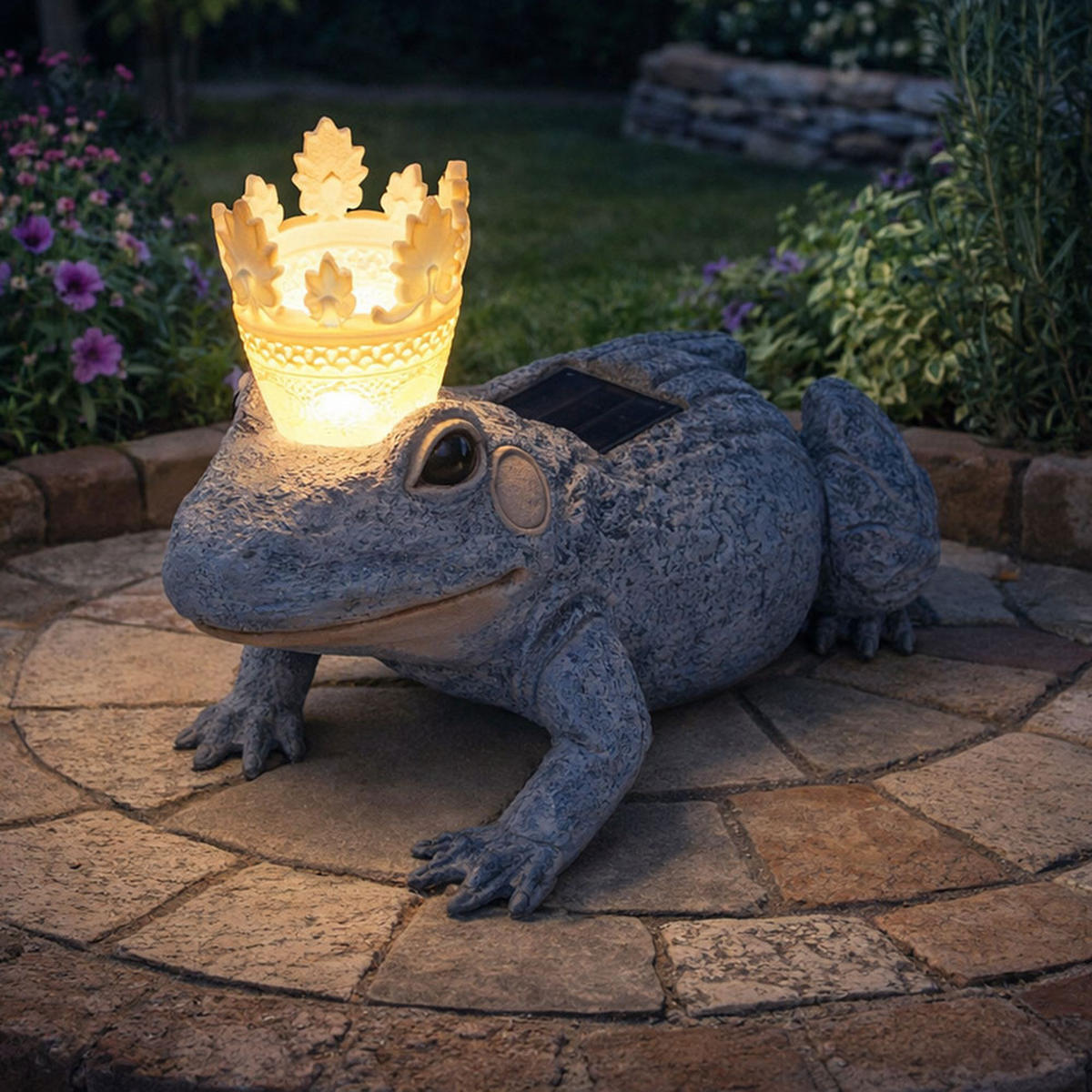 LED AUSSENLEUCHTE Froschkönig Grau Gold - Grau, Kunststoff (31/18/22cm) - Globo Lighting