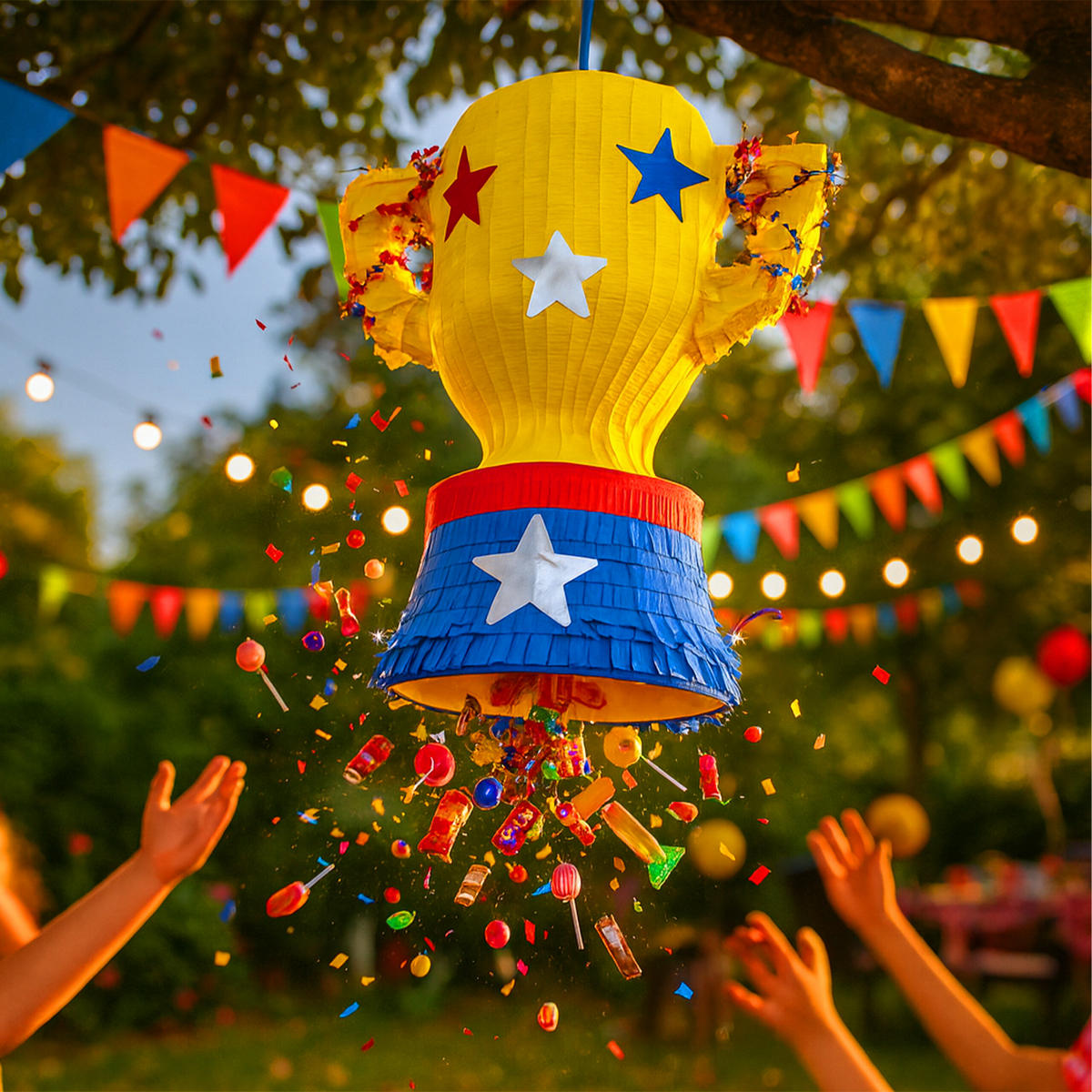 PINATA - Multicolor, Papier/Wellpappe (30.5/38/19cm) - Relaxdays