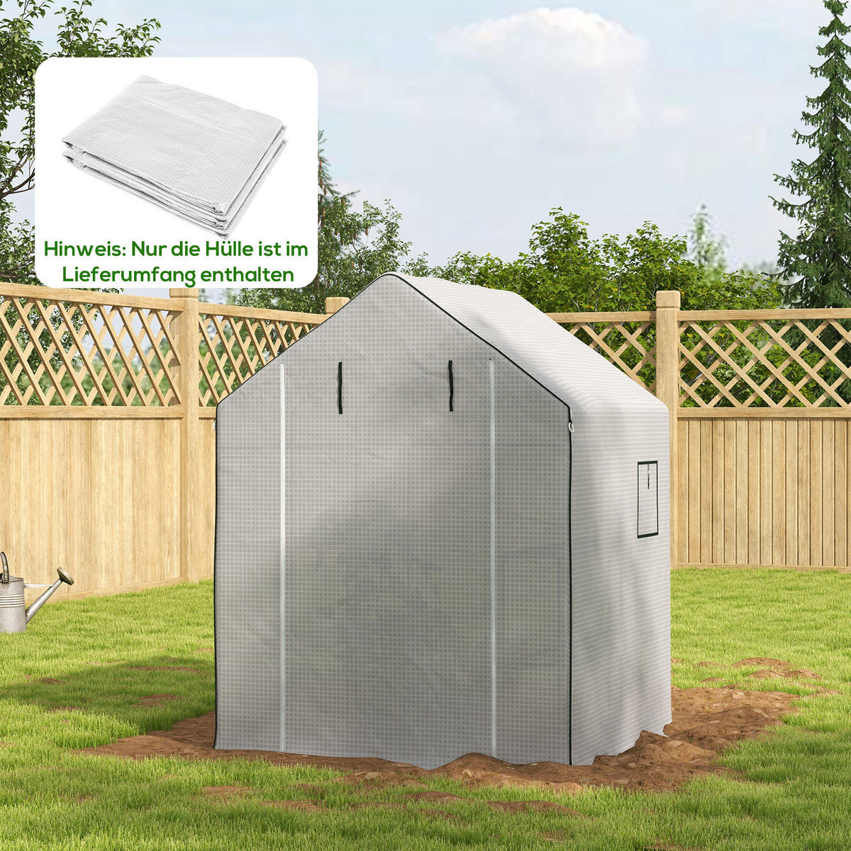 PE-FOLIE für Tomatenhaus, Treibhaus, Weiß, 140 x 143 x 190 cm - Weiß, Kunststoff (143/190/140cm) - Outsunny