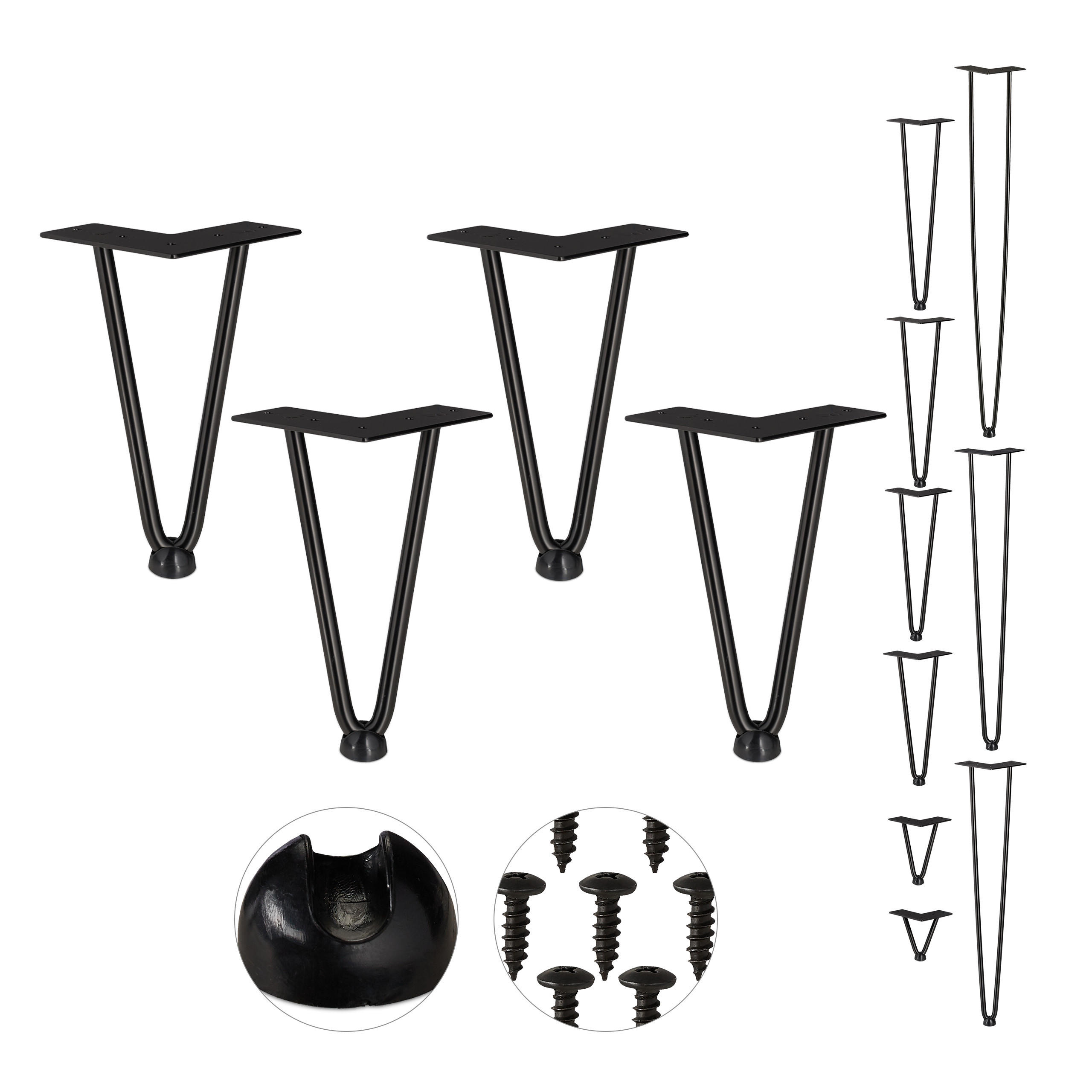 4XHAIRPIN - Schwarz, Kunststoff/Metall (12/20/12cm) - Relaxdays