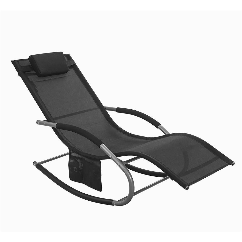 SONNENLIEGE Schaukel mit Tasche Atmungsaktiv - Schwarz, Metall (63/87/150cm) - Kaket