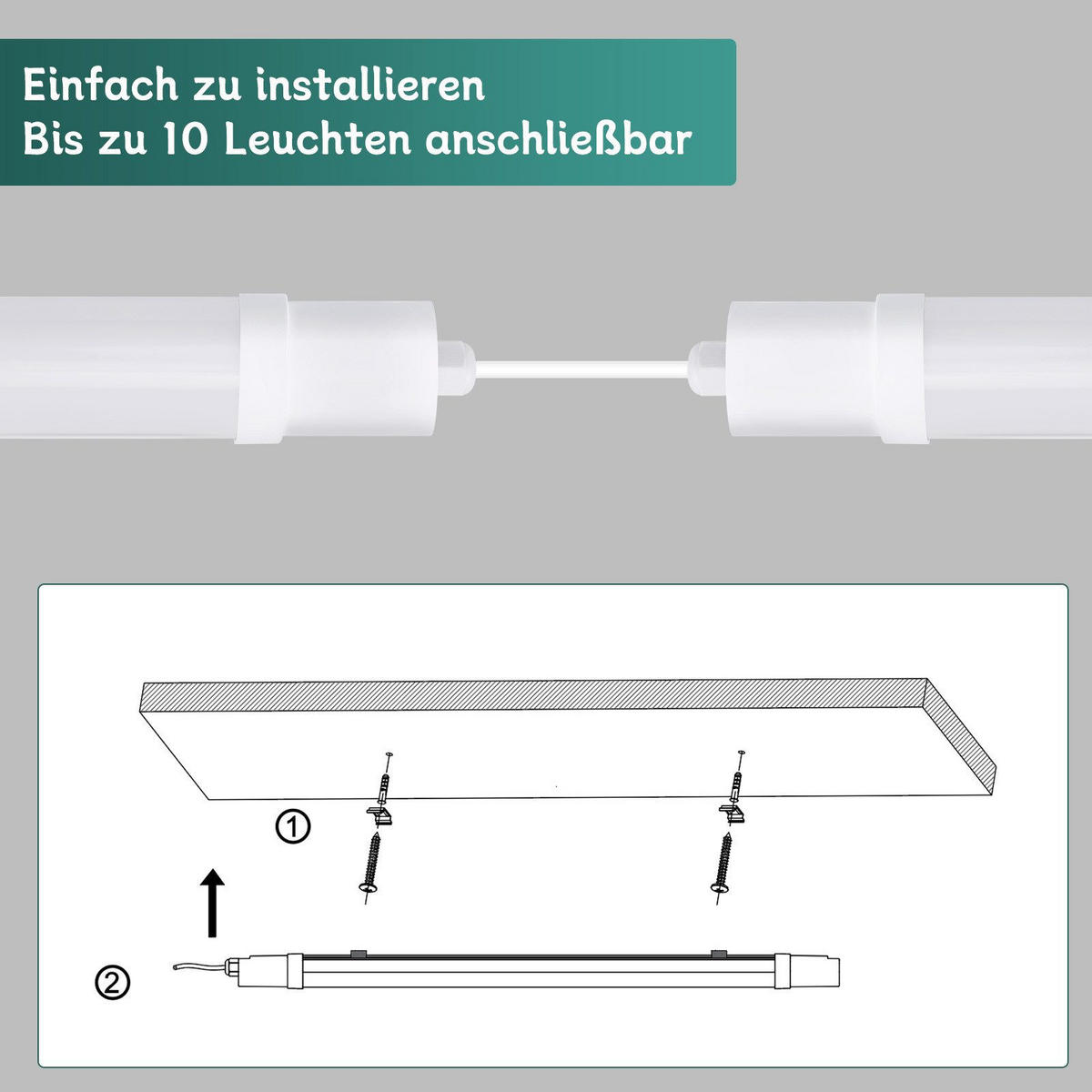 LED-DECKENLEUCHTE Engelbert 120/6/4 cm - Weiß, Metall (120/6/4cm) - Nettlife