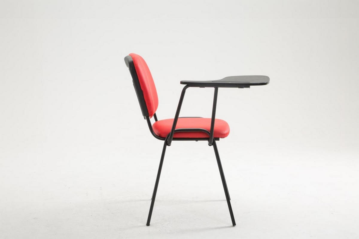 BESUCHERSTUHL Lederlook rot - Rot/Schwarz, Textil/Metall (53/81/71cm) - CLP