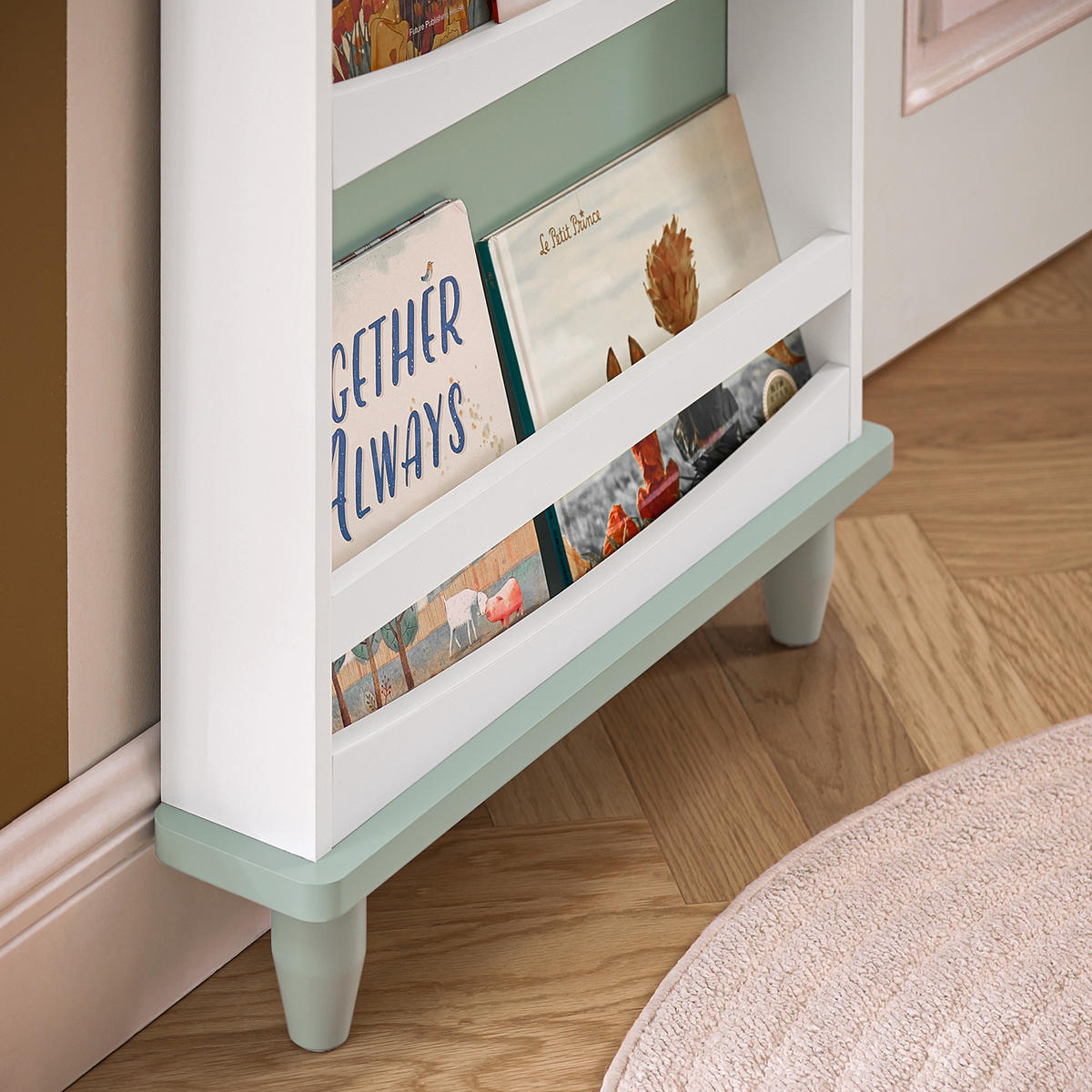 BÜCHERREGAL Kinder Grün-Weiß - Weiß/Grün, Holzwerkstoff (64/120/12cm) - SoBuy