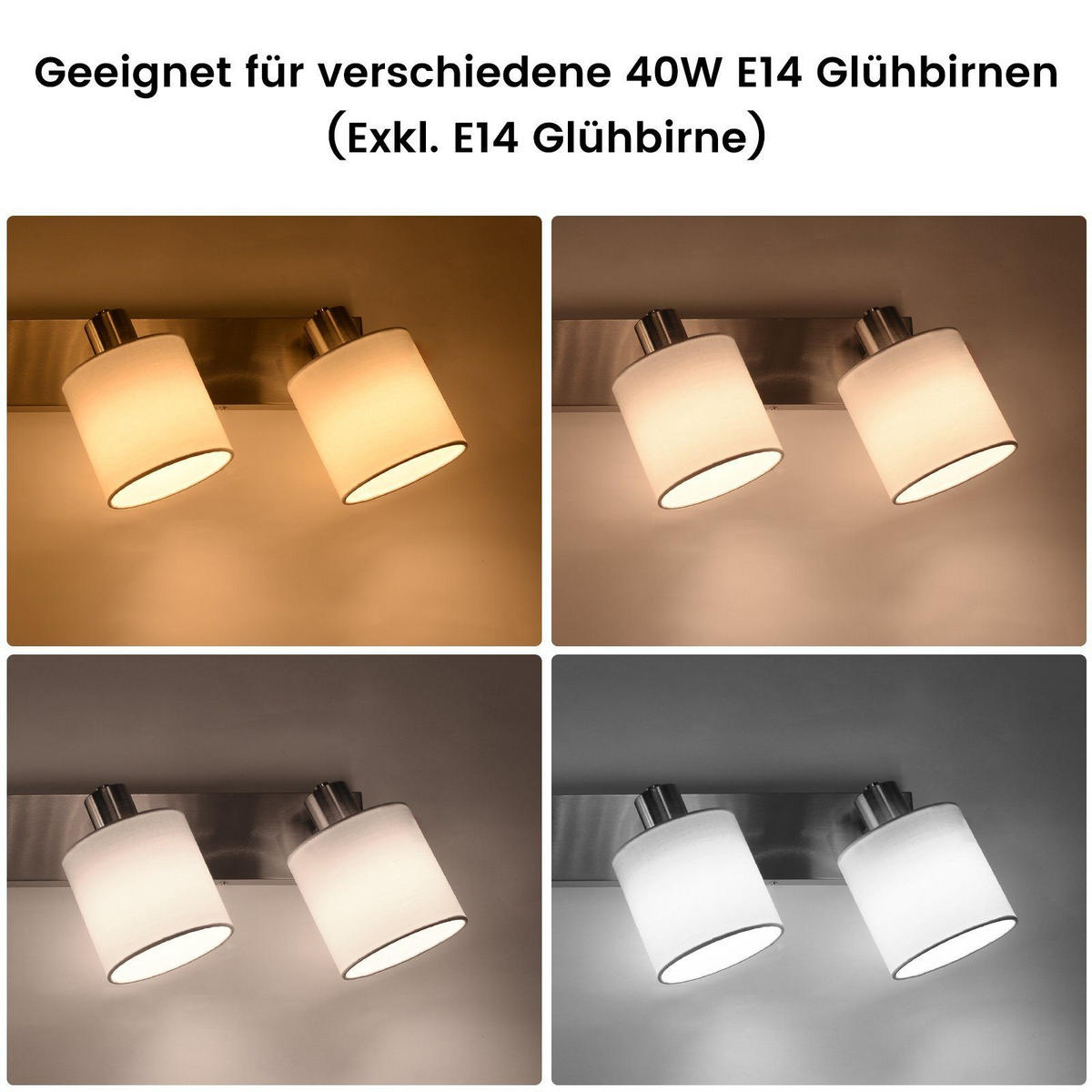 DECKENSTRAHLER 16/13/67.5cm Sand Nickel Farbe 1 Flamme - Silberfarben, Metall (16/13/67.5cm) - ZMH
