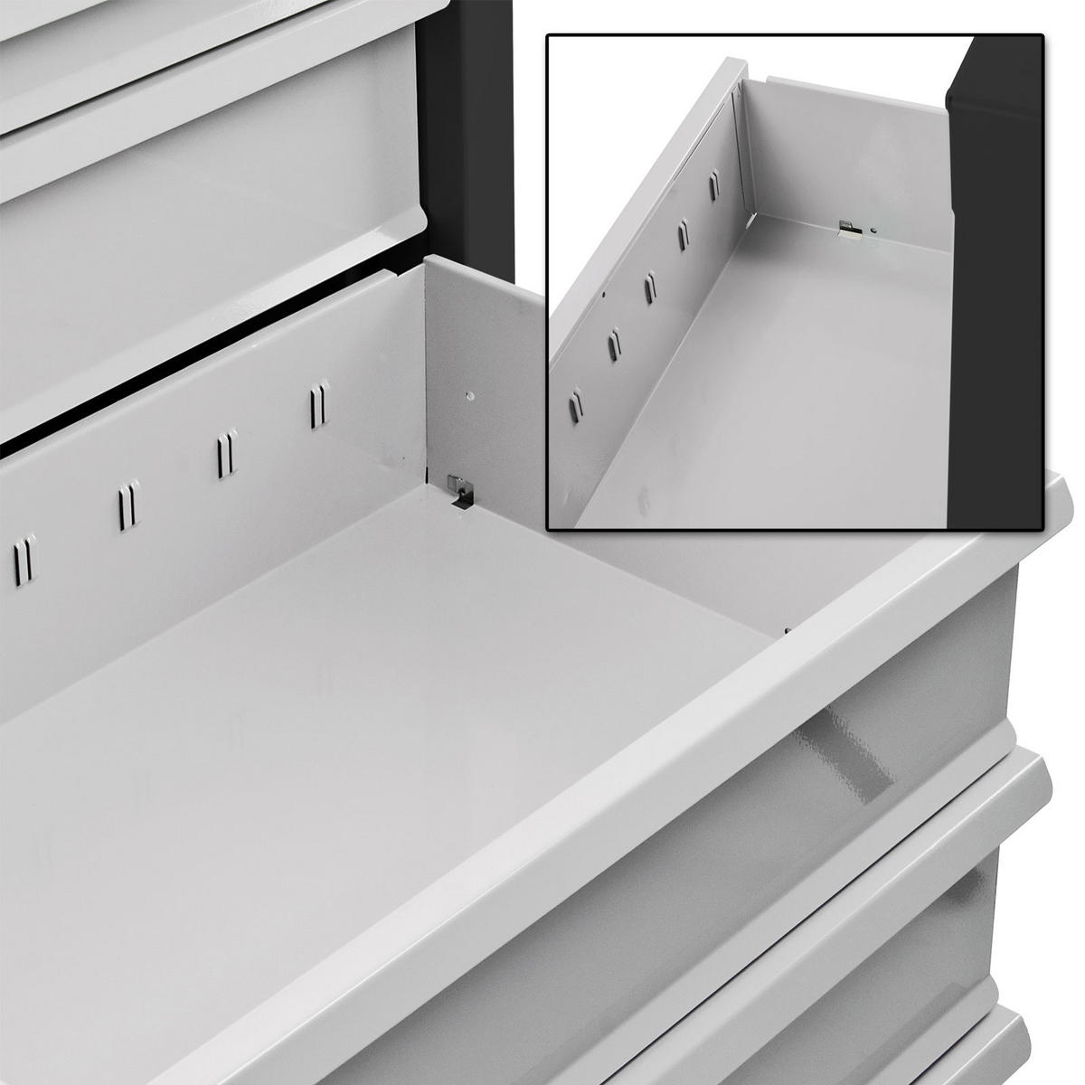 SCHUBLADENSCHRANK Kobra mit 7 Schubladen 90x70x43,5cm Anthrazitgrau/Lichtgrau - Anthrazit/Grau, Metall (70/90/44cm) - PROREGAL