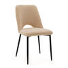STUHL ORO gepolsterter mit Steppung - beige - Boucle - Beige/Schwarz, Textil/Metall (47/91/55cm) - NEW HOME