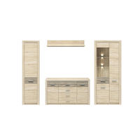 WOHNWAND Castel Sonoma Eiche / Sonoma Eiche Trüffel 4-teilig - Braun/Sonoma Eiche, Holz/Holzwerkstoff (278/201/43cm) - Feldmann-Wohnen