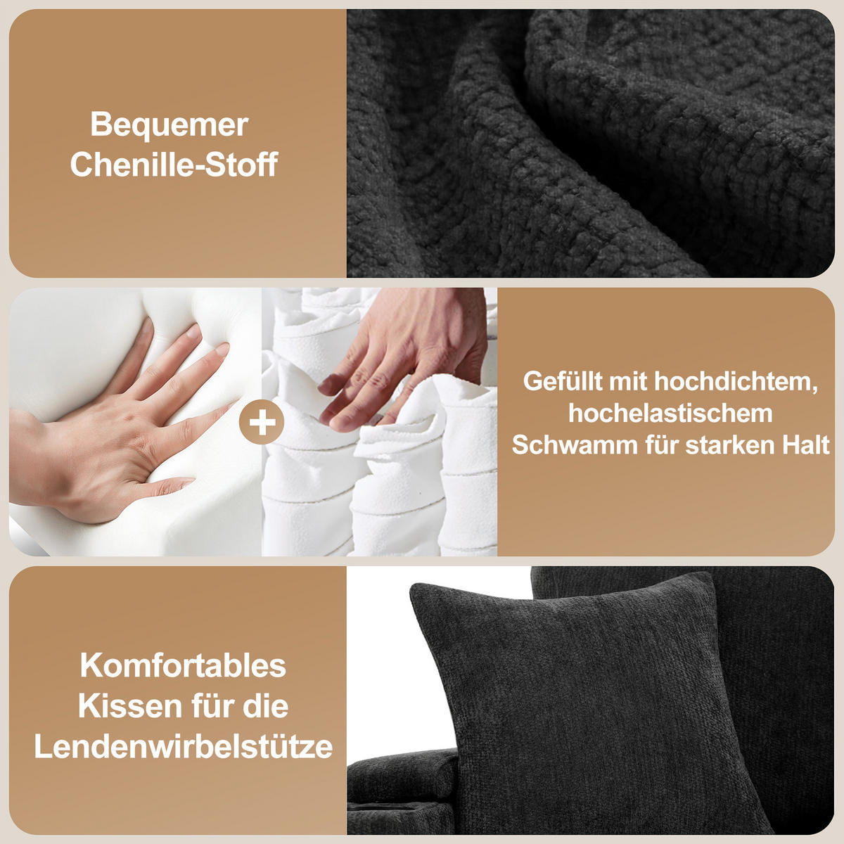 ECKSCHLAFSOFA 206.5/141/86 cm Dunkelgrau mit Stauraum, Getränkehalter, USB-Ladeanschluss und Armlehnenablage - Dunkelgrau, Textil (206.5/141cm) - Oxeza