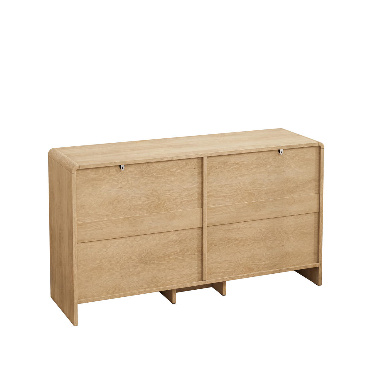 KOMMODE DE-38133 6 Schubladen im Bogen-Design Natur - Naturfarben, Holzwerkstoff (130/74/40cm) - ComfortXL