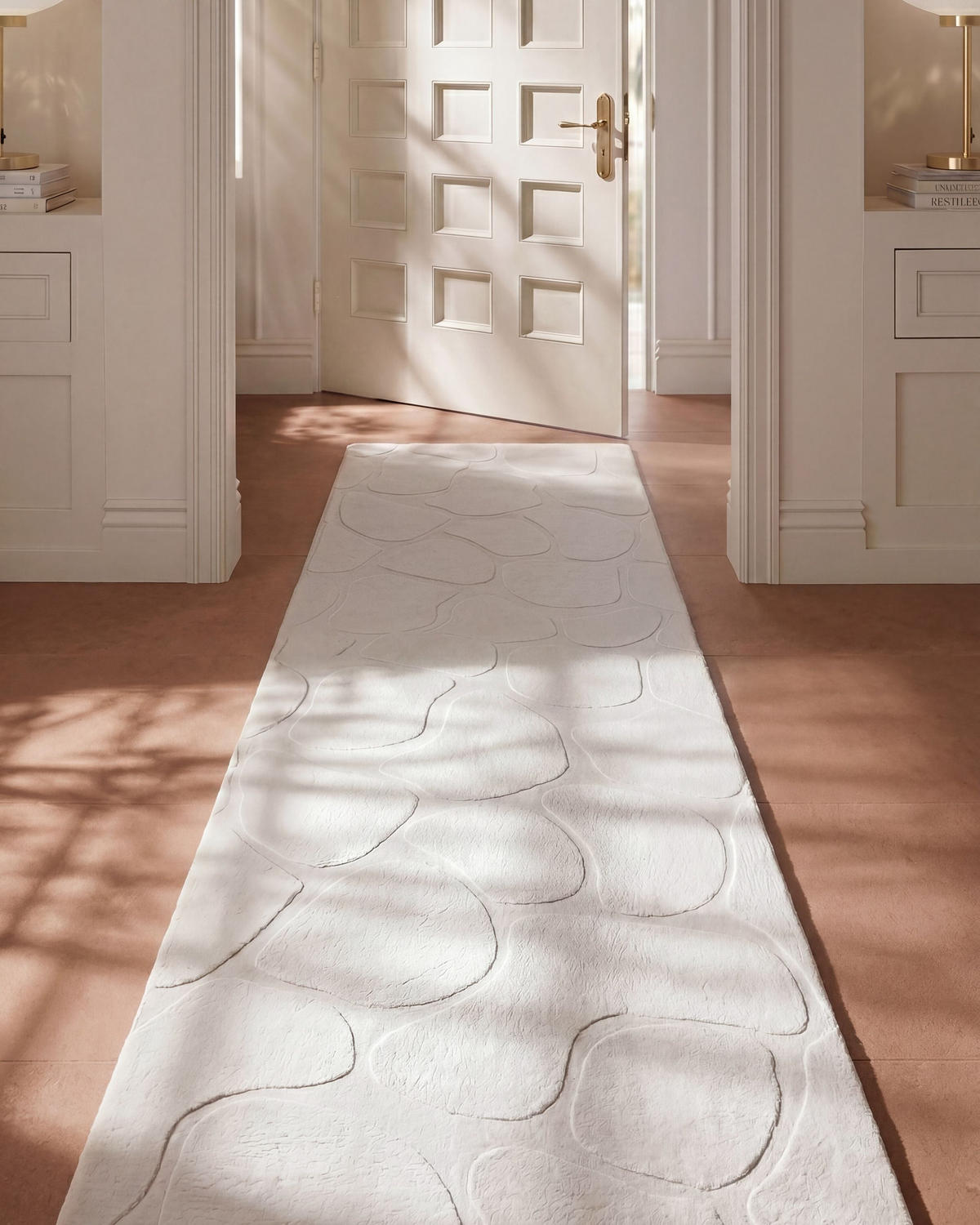 KOBEREC Krémově bílý 80/300 cm Kawi - bílá/krémová, textil (80/300cm) - Beliani