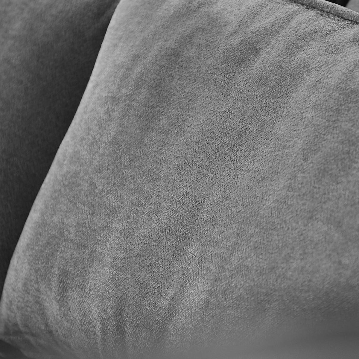 ECKSOFA Pablo ohne Schlaffunktion, mit abgerundeter Ottomane, links, Hellgrau, Velourstoff - Grau, Textil (319/196cm) - Beautysofa