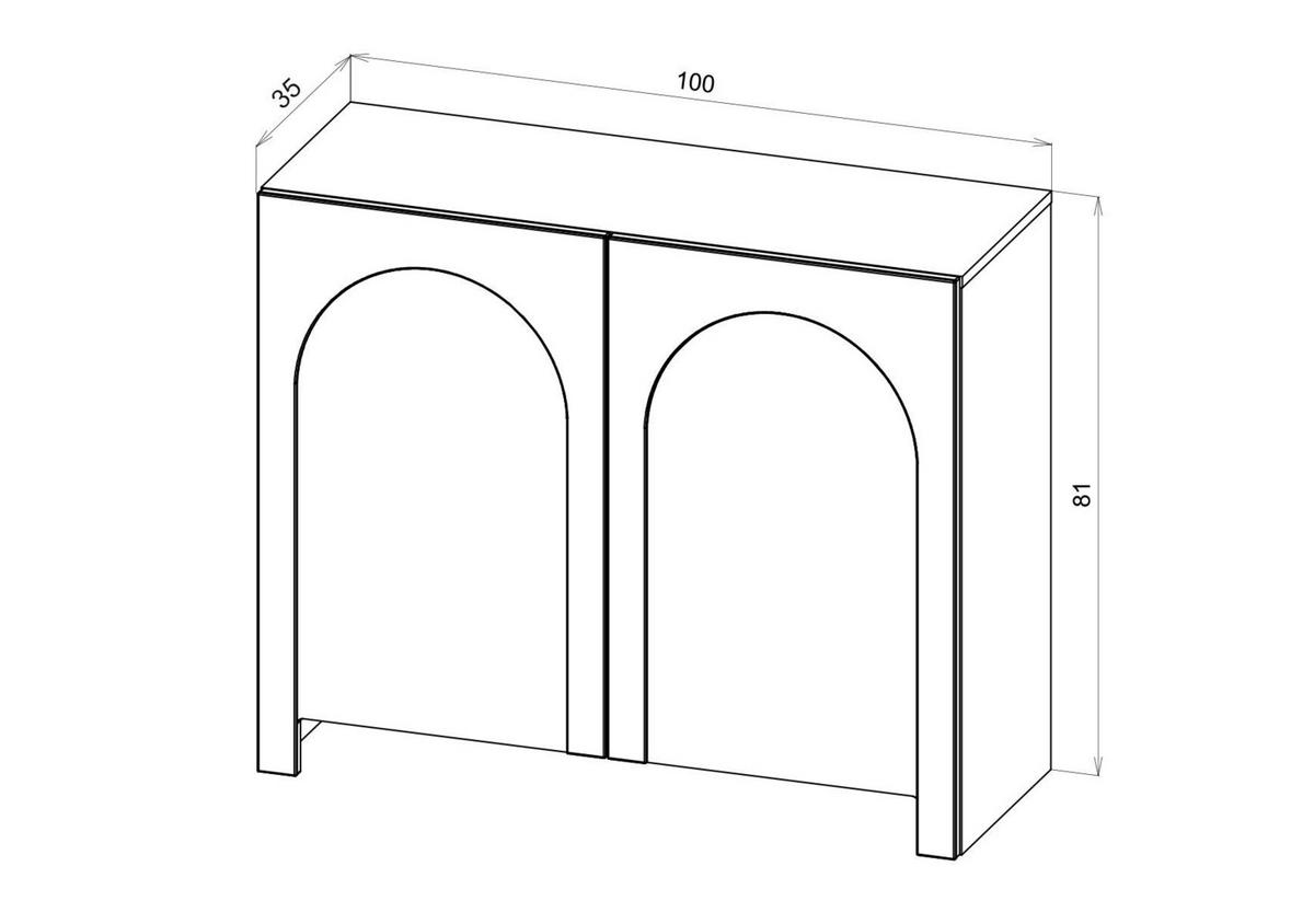 SIDEBOARD ARCO Schwarz, Gold 100x35x81 cm - Goldfarben/Schwarz, Holzwerkstoff (100/81/35cm) - FURNLUX
