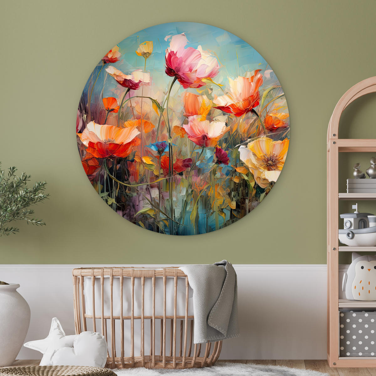 WANDBILD Blumen - Aquarell - Kunst - Botanisch - Natur 140x140 cm - Orange, Kunststoff (140/140cm) - MuchoWow