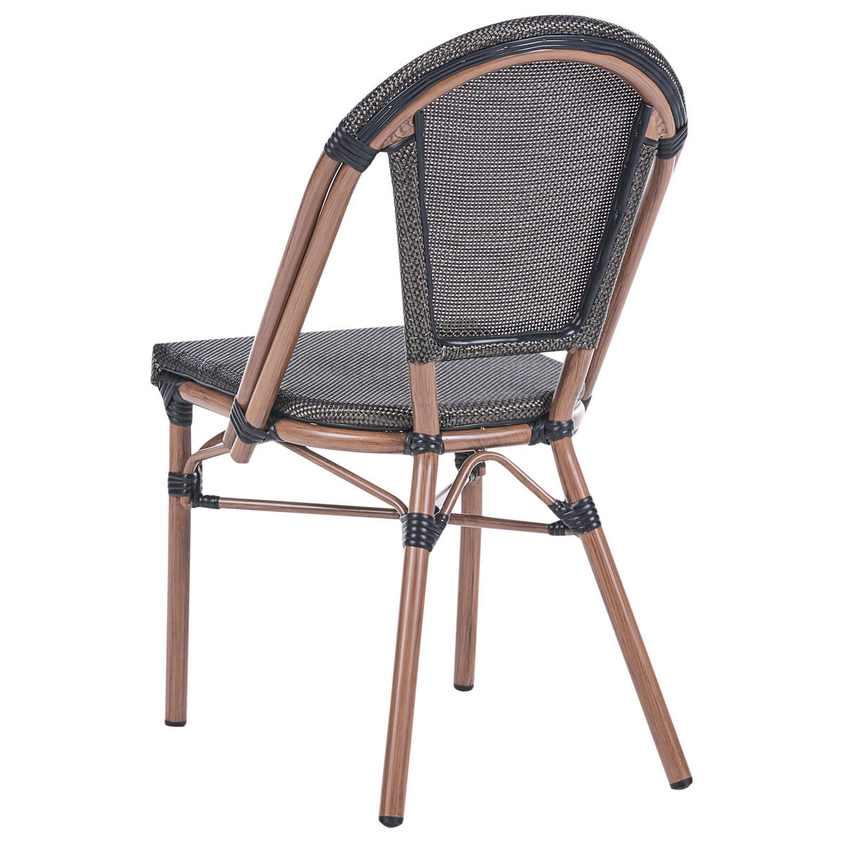 GARTENSTUHL 4er-Set Polyrattan Grau Rifreddo - Grau, Kunststoff (46/88/57cm) - Beliani