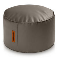 INDOOR HOCKER Stay rund Kunstleder - Hellbraun/Cappuccino, Textil (43/30/30cm) - Green Bean