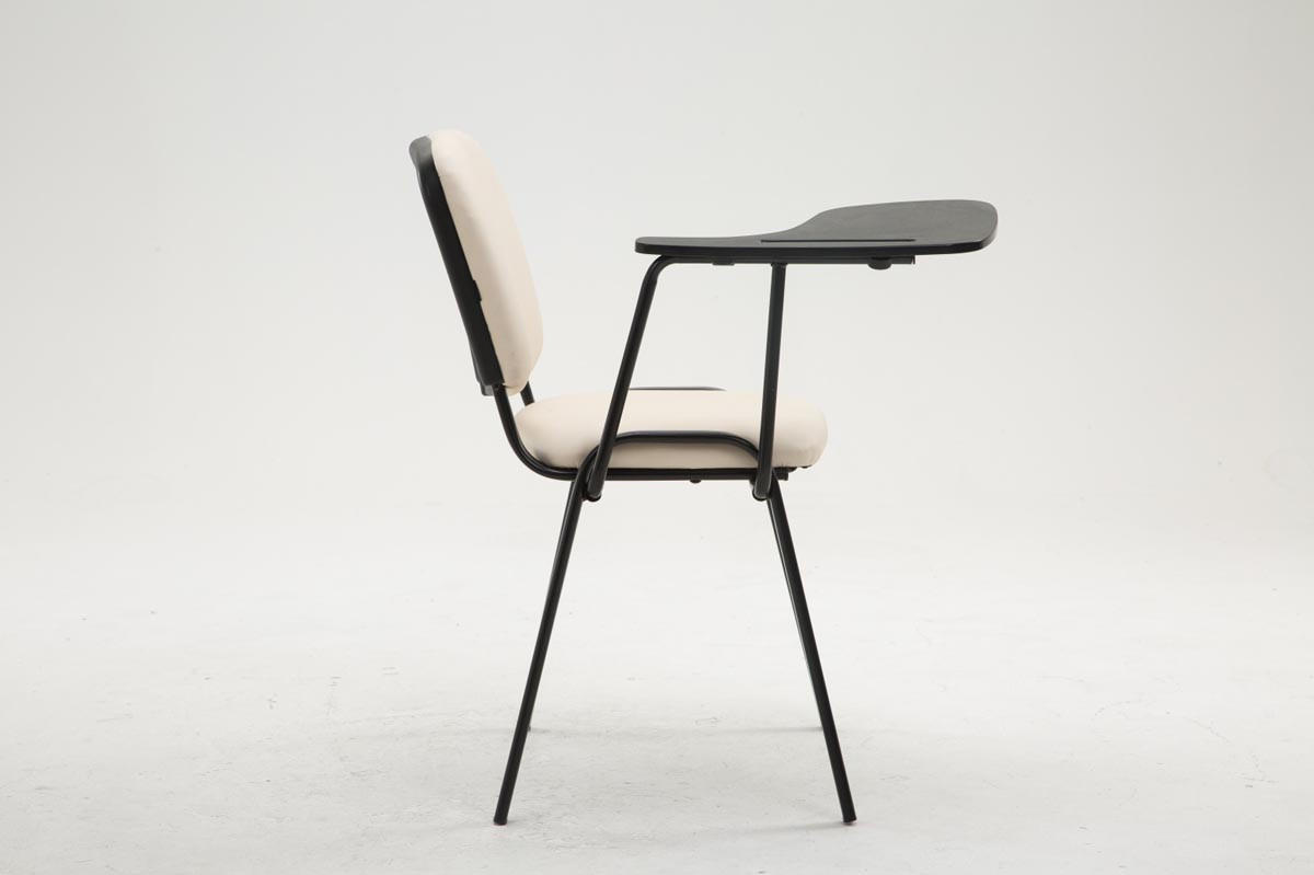 BESUCHERSTUHL Lederlook creme - Creme/Schwarz, Textil/Metall (53/81/71cm) - CLP