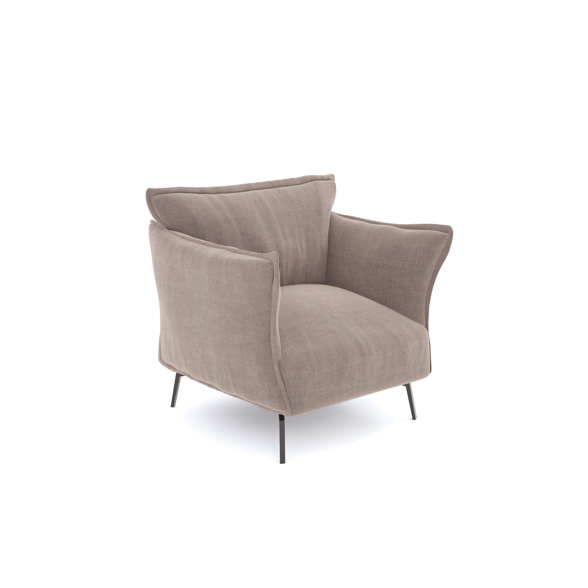 SESSEL Samt Taupe 102cm - Taupe, Textil (102/90/105cm) - Sia Home