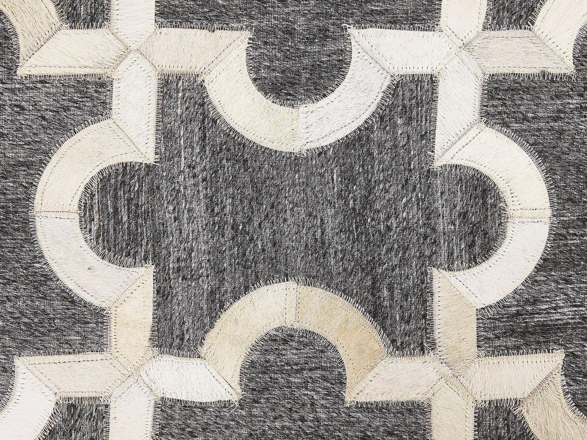 PATCHWORK-TEPPICH Yedisu 230/160 cm - Grau, Fell (160/230cm) - Beliani