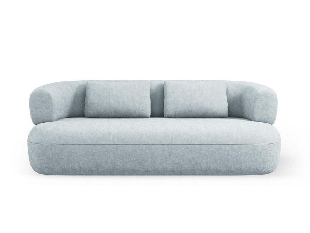SOFA Jenny aus Chenille-Stoff hellblau 3 Sitzplätze - Hellblau, Textil (90/73/178cm) - Micadoni