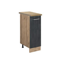 APOTHEKERSCHRANK R-Line Schwarz Beton 30 cm AP Eiche - Honigeiche/Eiche Wotan, Holzwerkstoff (30/81.6/60cm) - Vicco