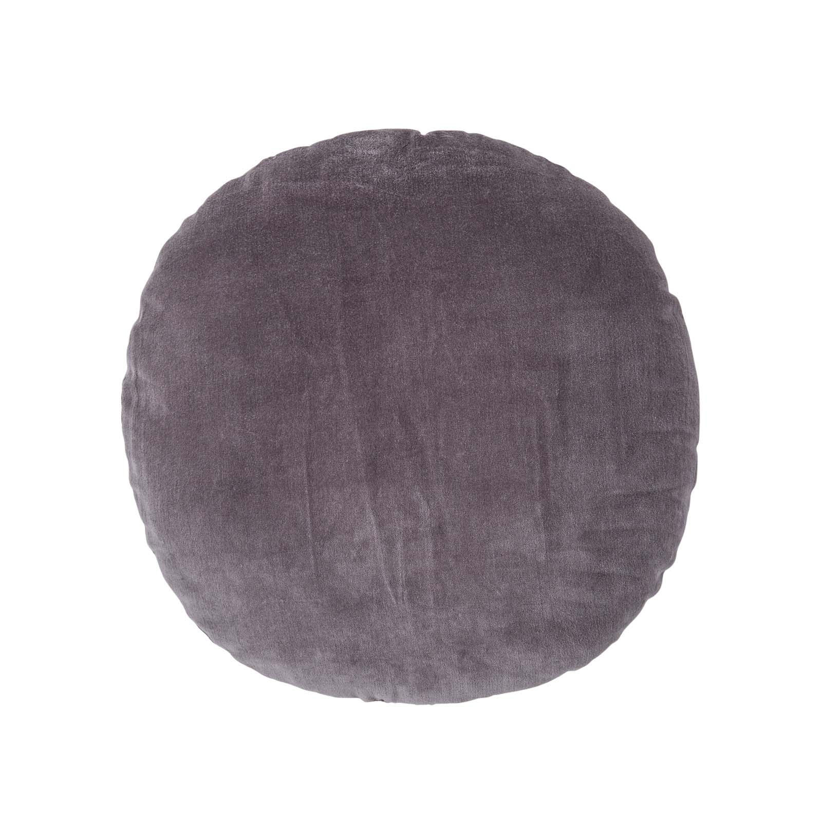 DEKOKISSEN rund anthrazit, Baumwollsamt?40 cm - Anthrazit, Textil (40/40cm) - Homescapes