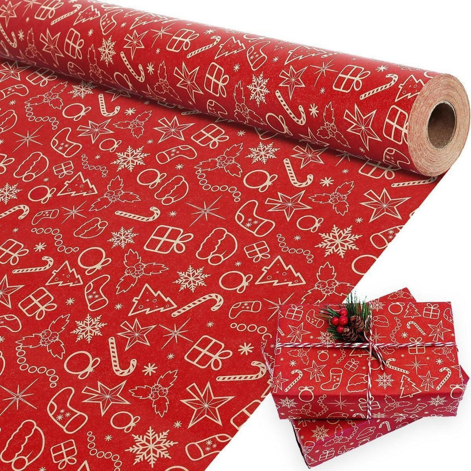 GESCHENKPAPIER Rolle Weihnachten Rot 43 cm x 15 m - Rot, Papier (43/0.1/1500cm)