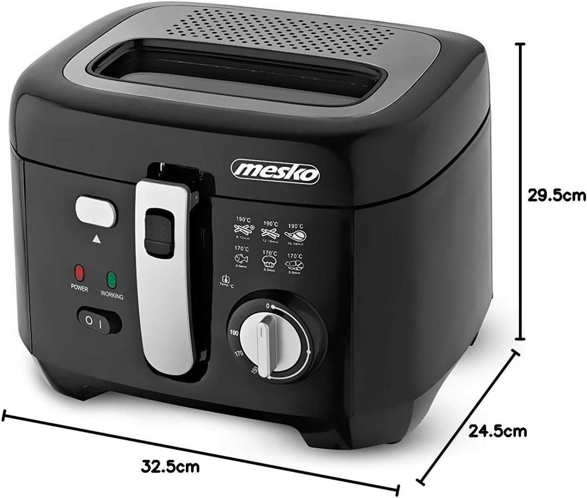 FRITTEUSE MS4908 2,5 L Schwarz - Schwarz, Kunststoff (34/26.5/31.5cm) - mesko