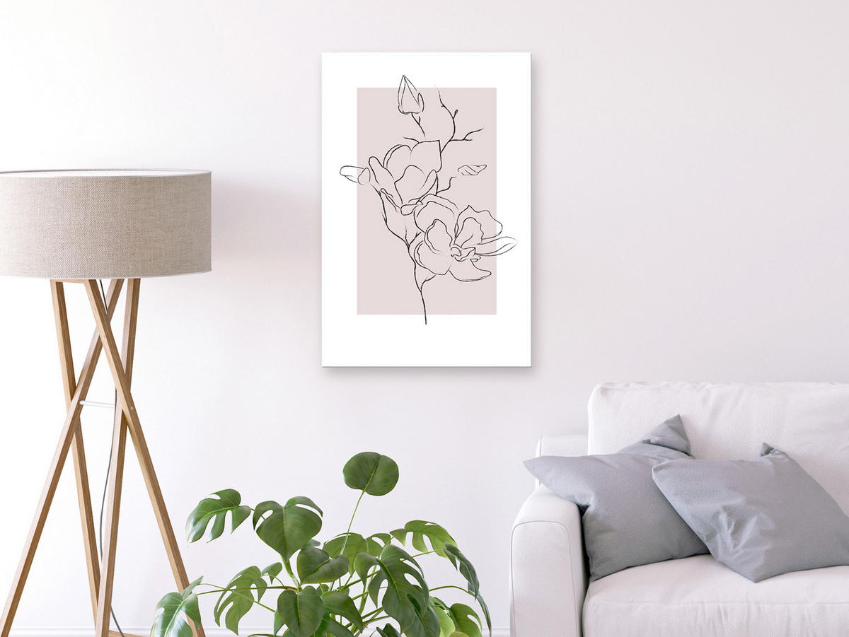 KUNSTDRUCK Rosa 40/60 cm - Pink/Weiß, Textil (40/60cm) - KUNSTLOFT