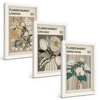 BILDER SET 3er Set - 20x30 cm Weißer Rahmen - Blumenmessen London Chicago Hongkong - Weiß, Kunststoff (20/30cm) - TULUP
