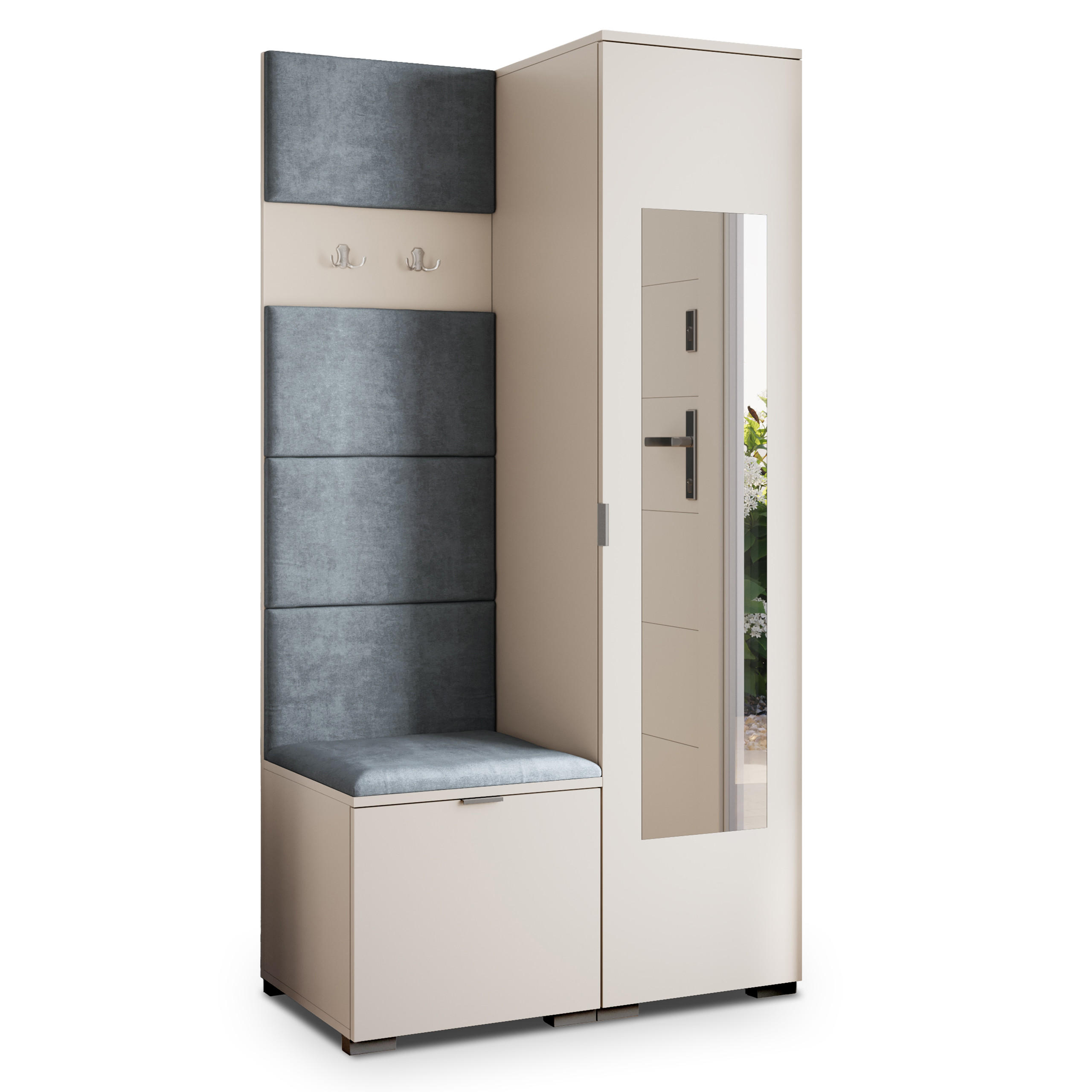 Masseno Garderobenschrank Kaschmir, Grau 95x181x51 cm