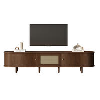 TV-LOWBOARD Rattanoptik Dunkelbraun 180/40/40 cm - Eichefarben, Holz (180/40/40cm) - PANGIVO