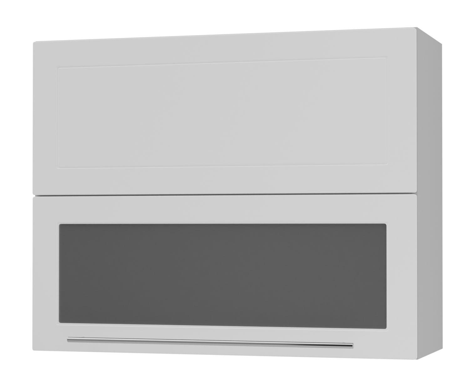 KÜCHENHÄNGESCHRANK Kvantum W8BS/90 Weiß Matt / Grau Matt 90 / 32,5 / 72cm - Weiß/Grau, Holz/Holzwerkstoff (90/72/32.5cm) - Feldmann-Wohnen
