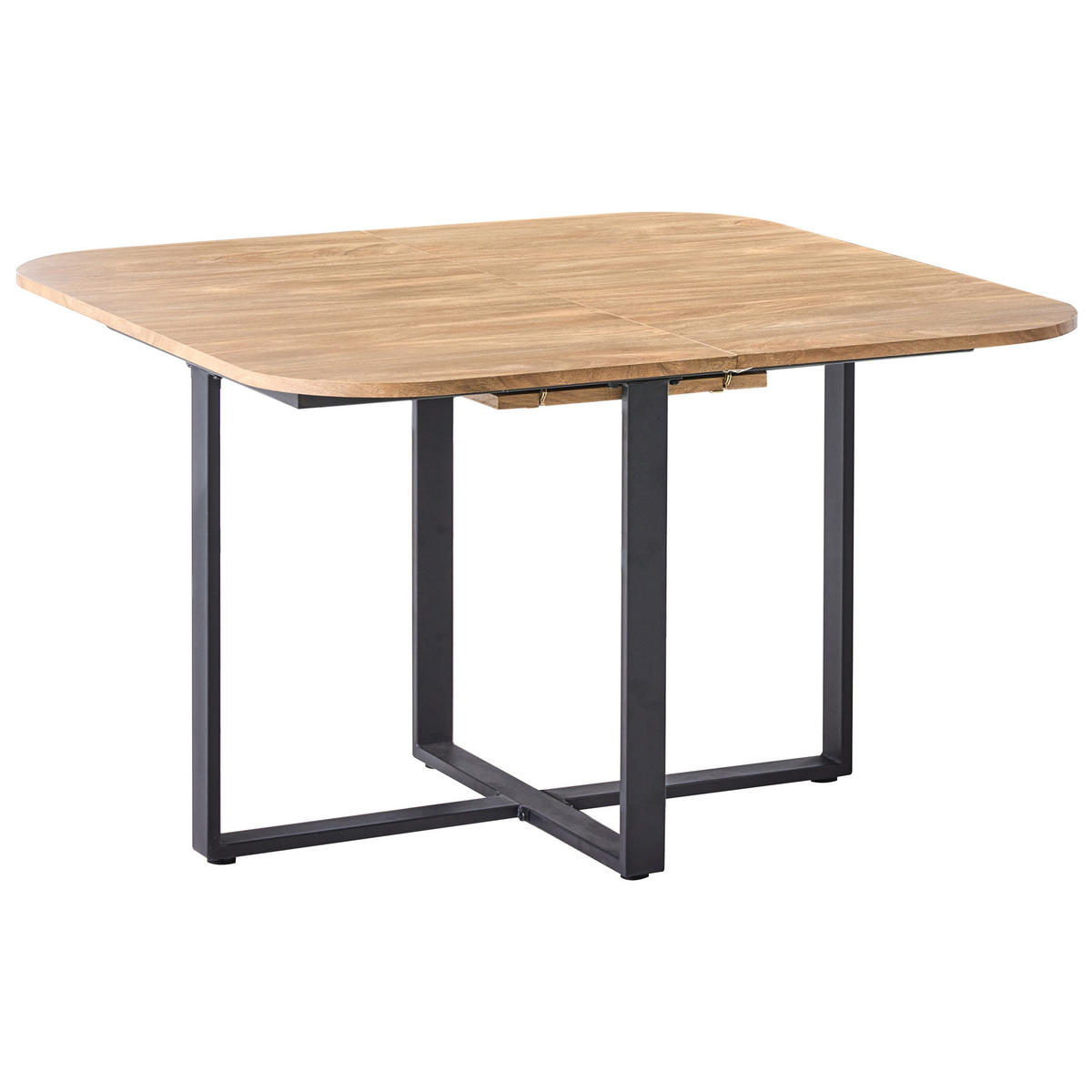 MATBORD utdragbart brunt 120-160/120 cm Cooper - Brun, Träbaserade material (120/120/75cm) - Beliani