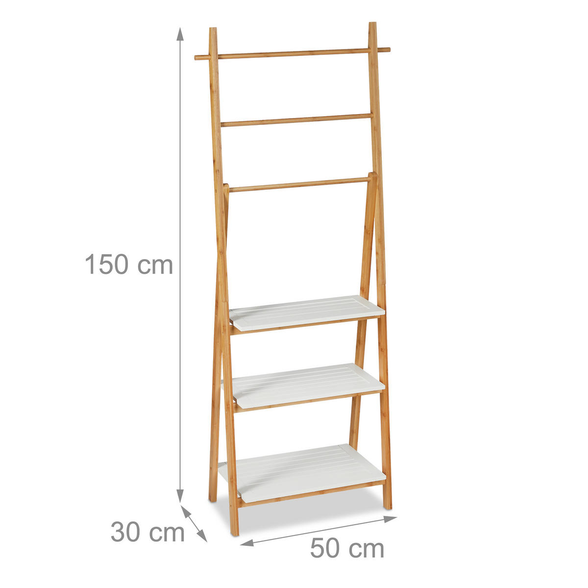 HANDTUCHHALTER - Hellbraun, Holz/Holzwerkstoff (50/150/30cm) - Relaxdays