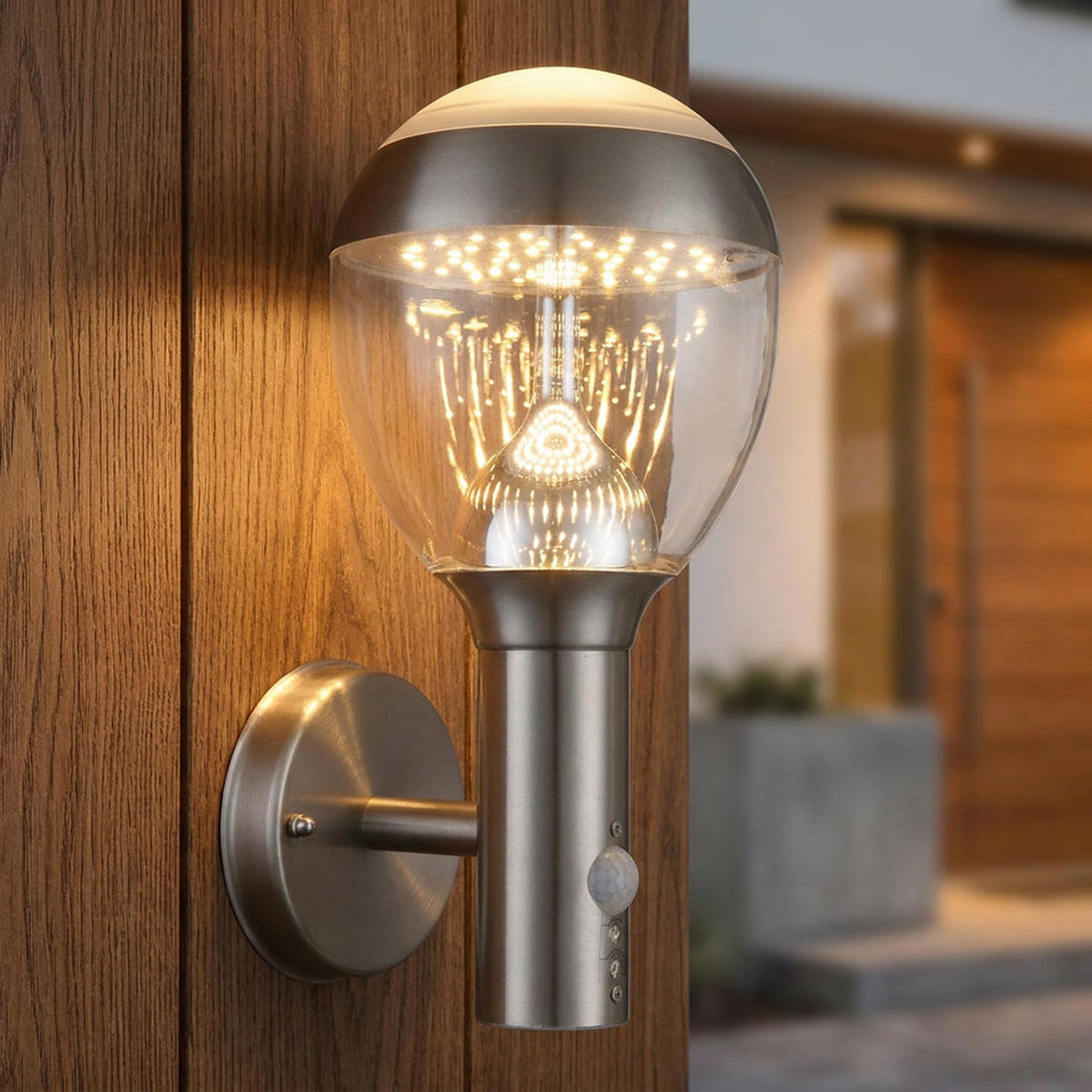 LED AUSSEN-WANDLEUCHTE Edelstahl Silber - Silberfarben, Metall (15/31.7/17.3cm) - Globo Lighting