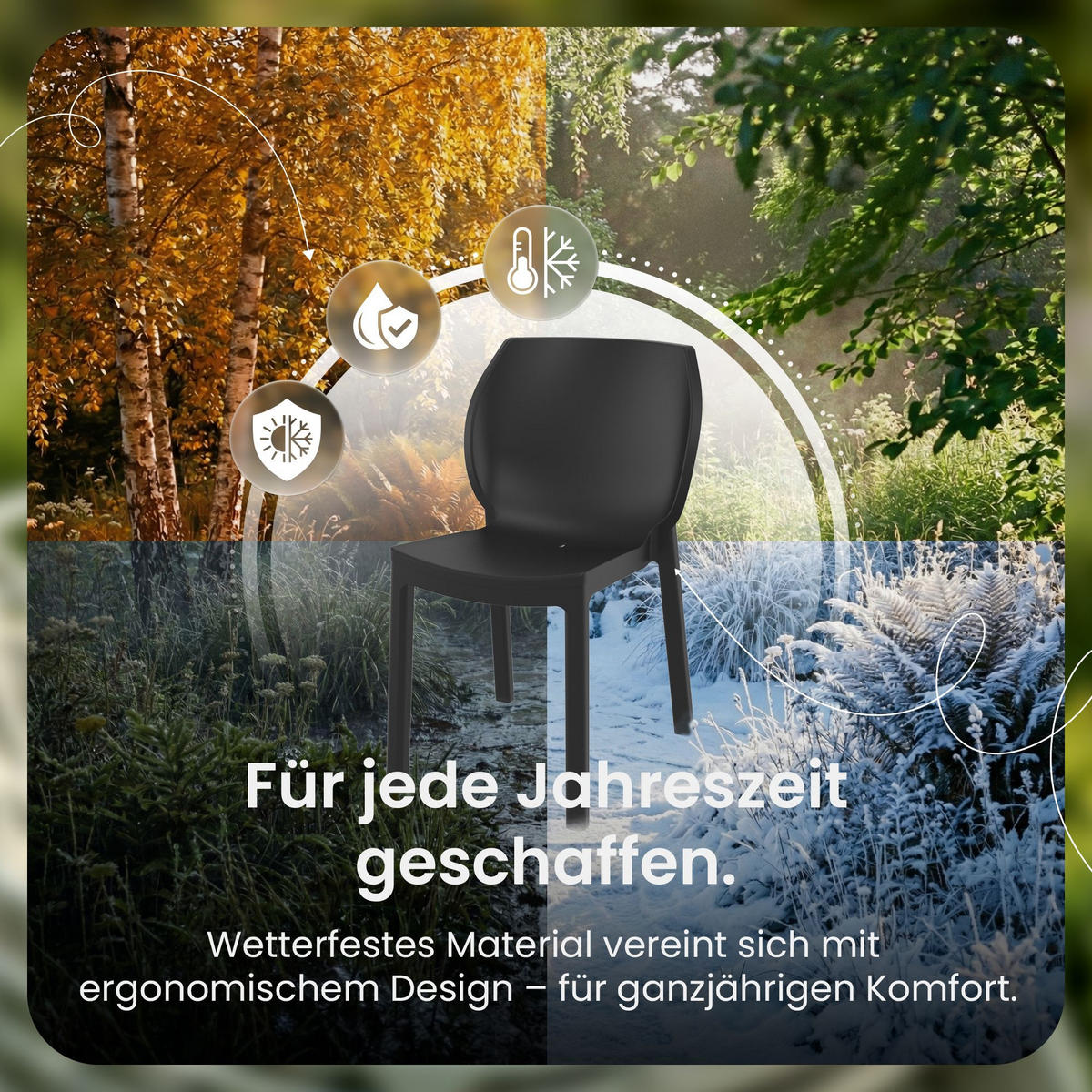 GARTENSTUHL 6 Kunststoff Schwarz - Schwarz, Kunststoff (58/80/59cm) - CLP
