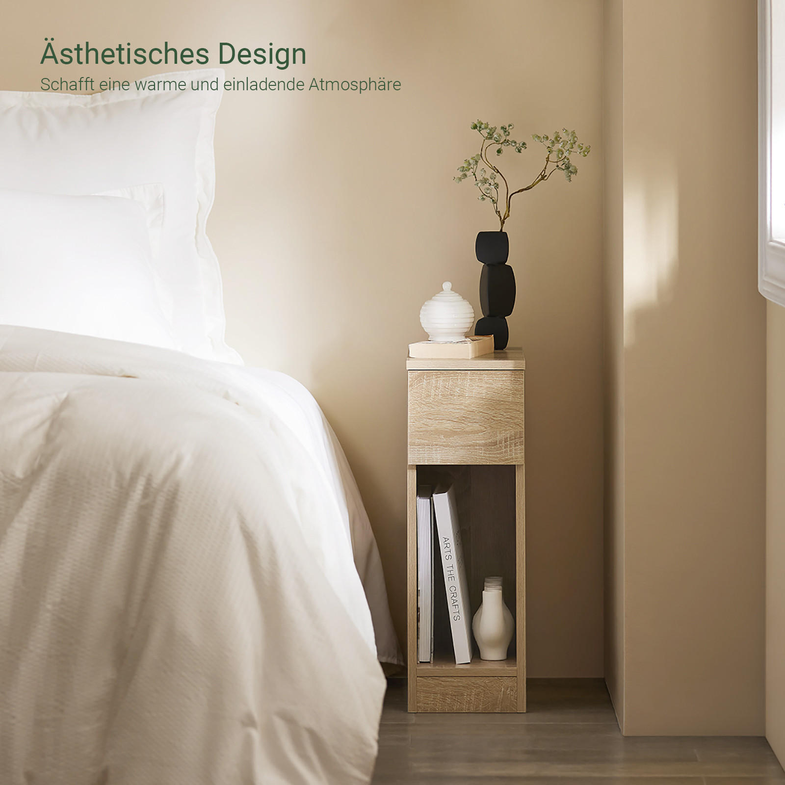 NACHTTISCH Natur - Naturfarben, Holzwerkstoff (20/60/35cm) - SoBuy