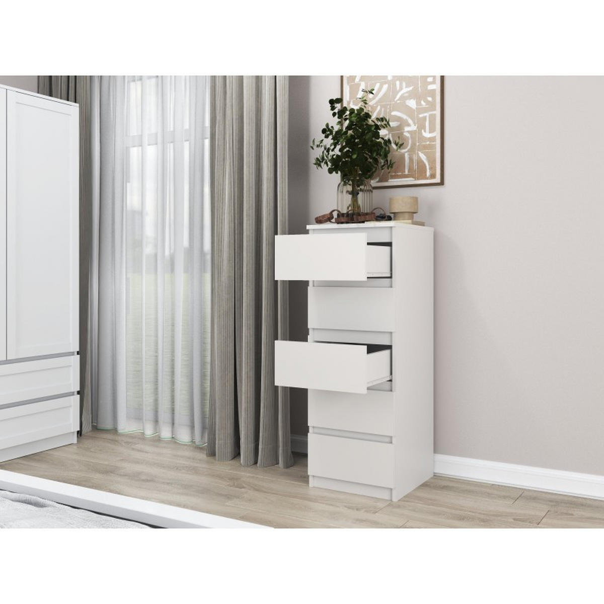 KOMMODE Weiß 40/111/45 - Weiß, Holzwerkstoff (40/111/45cm) - RAUMHIRSCH FURNITURE