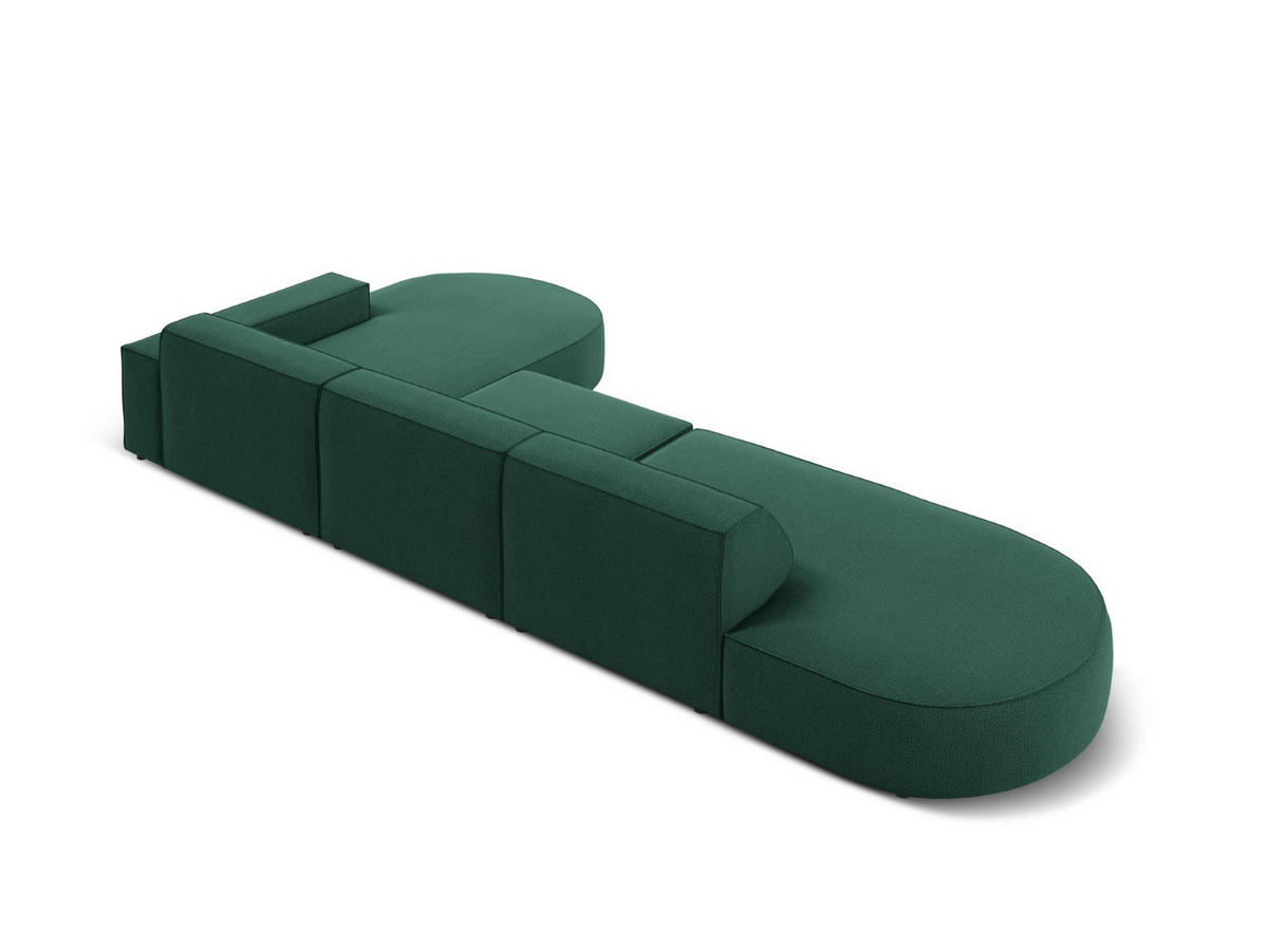 ECKSOFA rechts Jodie aus strukturiertem Stoff grün 4 Sitzplätze - Grün, Textil (166/342cm) - Micadoni