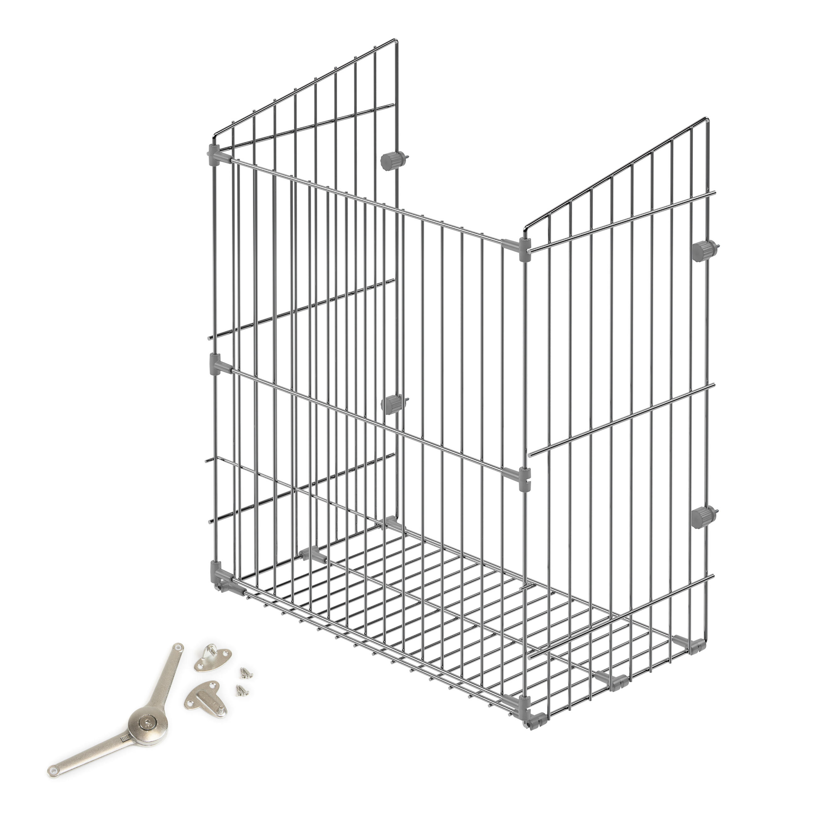 WÄSCHEKORB mit Flügeltürsystem, Modul 450mm, Stahl, Verchromt - Chromfarben, Metall (38/25/50cm) - EMUCA
