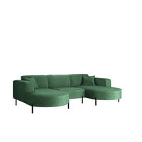 ECKSOFA U-Form Designer Modena Rein Stoff Noel Pistazien - Grün, Holz (165/299cm) - Kaiser Möbel