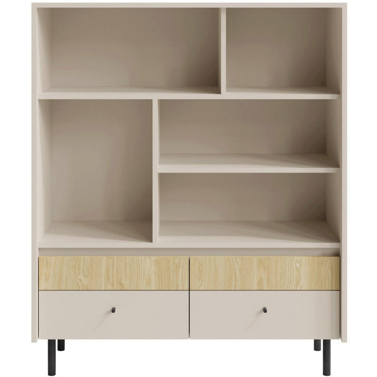 WOHNZIMMER Set 6-tlg. – MALTA System – Beige / Sonoma Eiche - Beige, Holzwerkstoff (103.5/125.5/42cm) - hi-markt