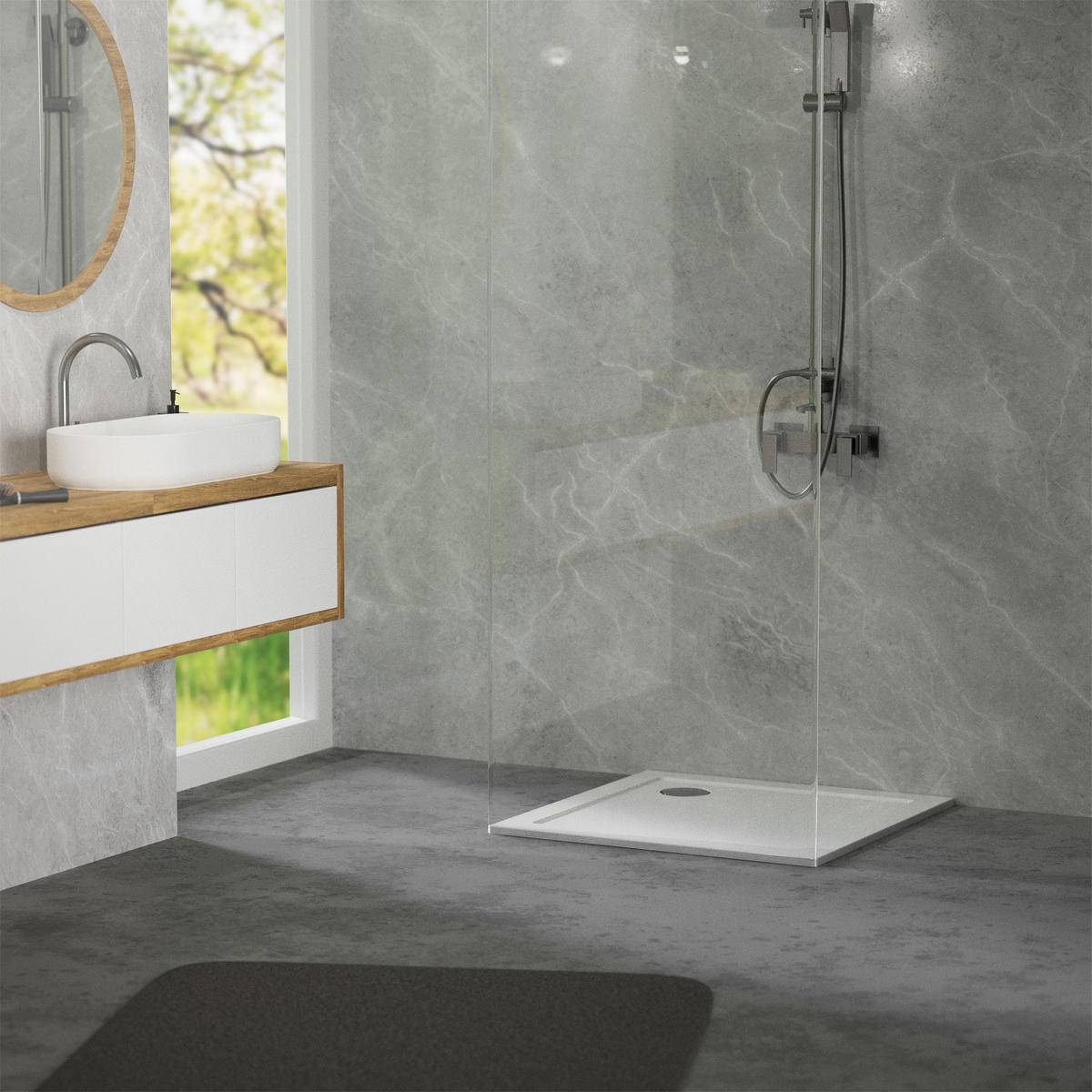 DUSCHWANNE 80x80 cm eckig Weiß Duschtasse mit Ablaufgarnitur - Weiß, Kunststoff (80/4/80cm) - LuxeBath