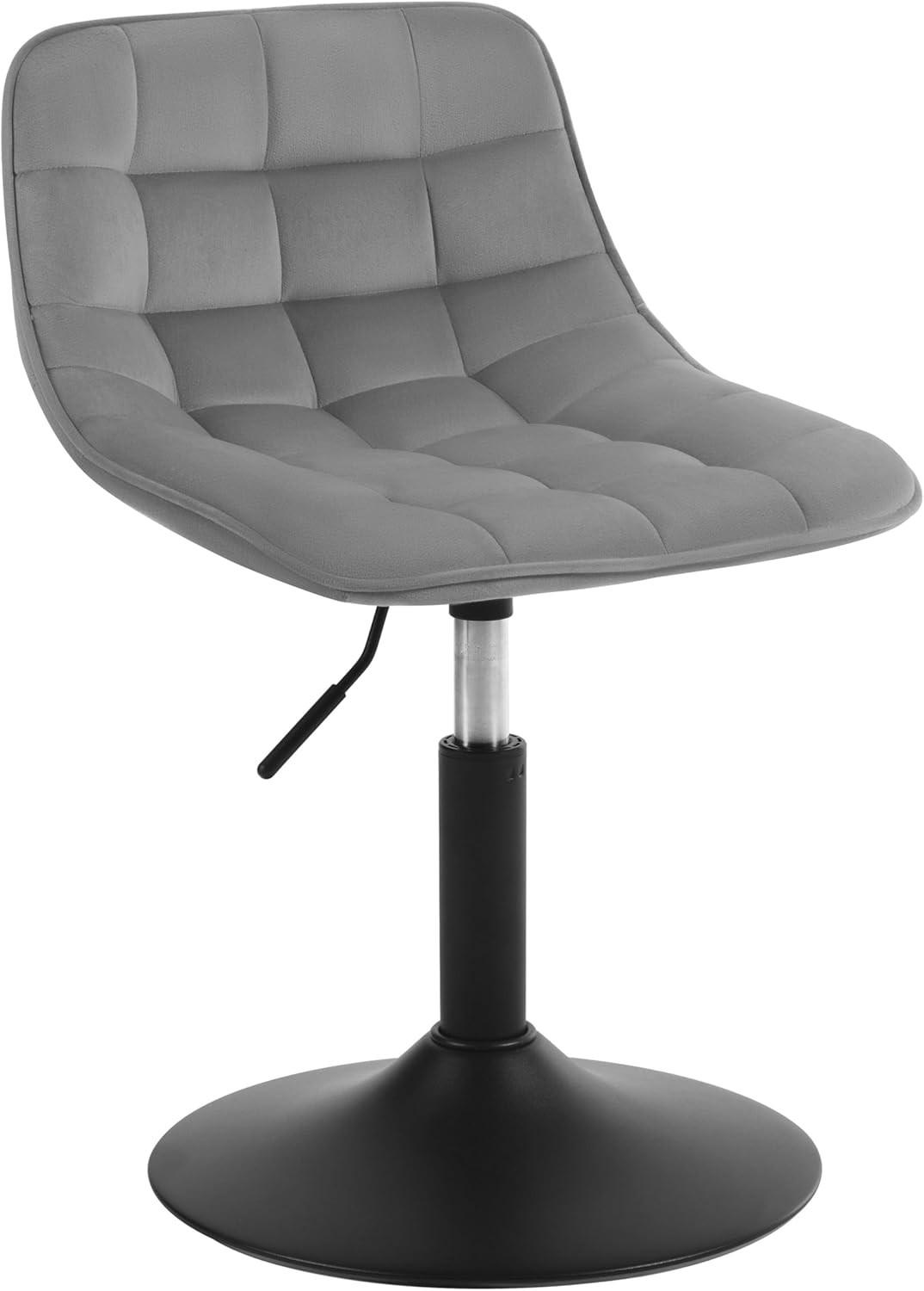 BARHOCKER Mehrzweck 360° Schwenken Samt, Hellgrau - Hellgrau/Schwarz, Textil/Metall (42.5/72/45cm) - Woltu