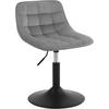 BARHOCKER Mehrzweck 360° Schwenken Samt, Hellgrau - Hellgrau/Schwarz, Textil/Metall (42.5/72/45cm) - Woltu