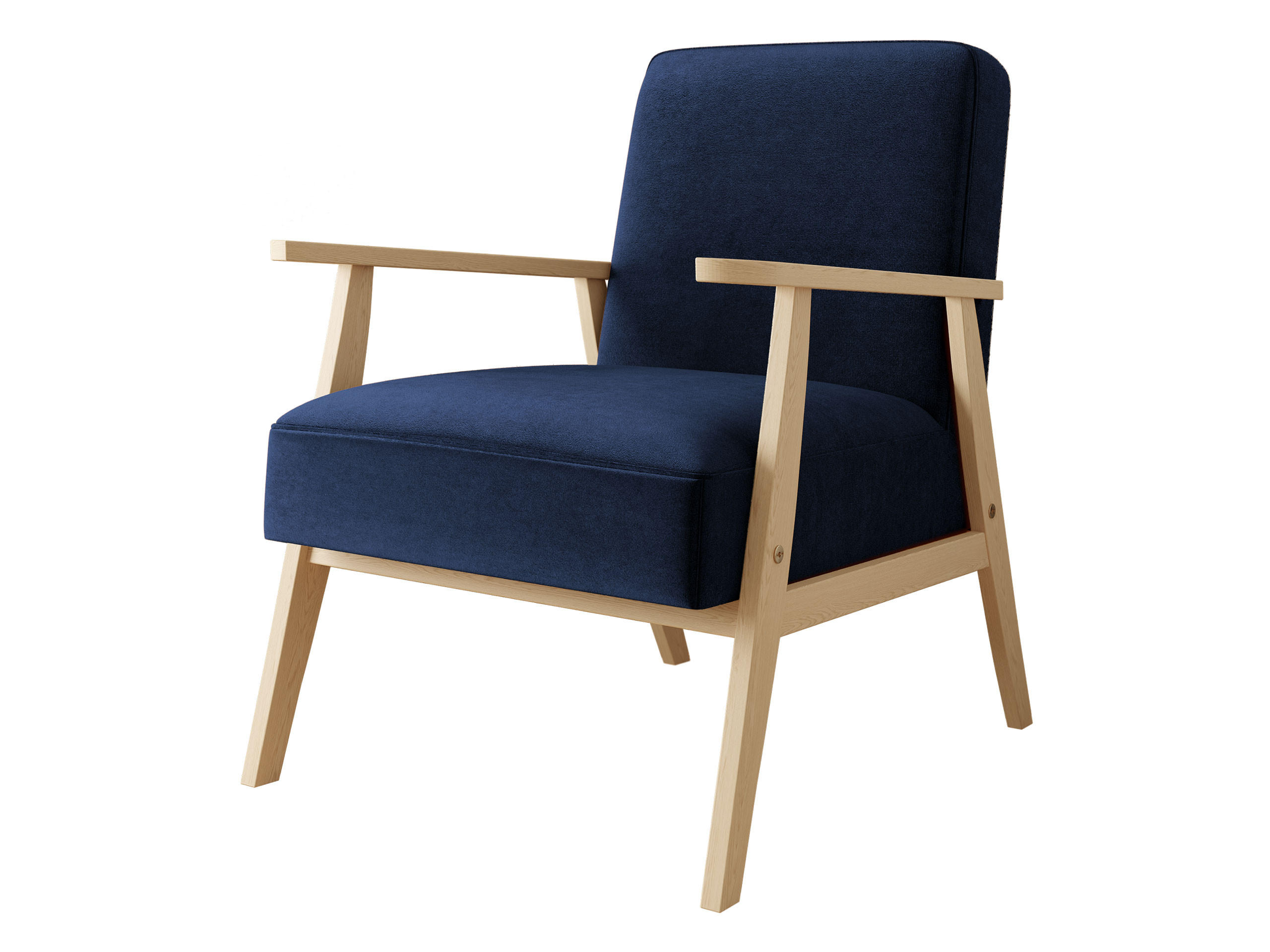 SESSEL Retro - Blau/Naturfarben, Holz/Textil (59/76/67cm) - MIRJAN24