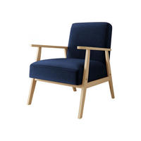 SESSEL Retro - Blau/Naturfarben, Holz/Textil (59/76/67cm) - MIRJAN24