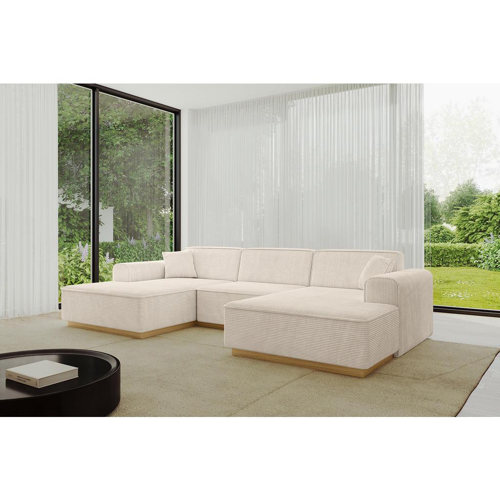 Thumbnail - Altdecor Wohnlandschaft, Beige, Textil, 4-Sitzer, U-Form, 297x81x165 cm, Wohnzimmer, Sofas & Couches, Wohnlandschaften, ...